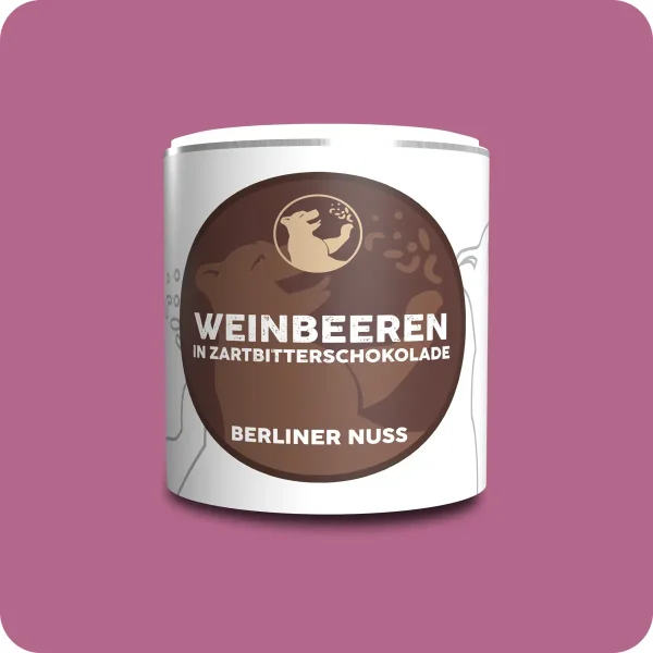 Weinbeeren in Zartbitterschokolade