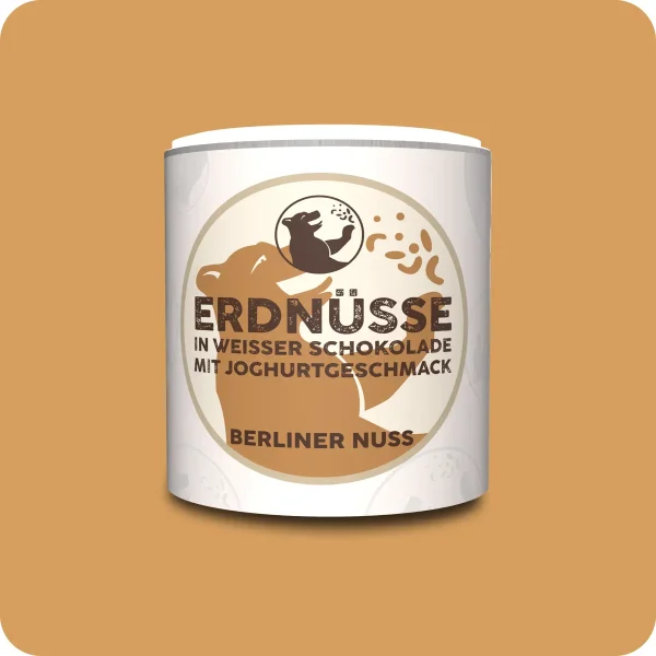 Erdnüsse in weißer Schokolade mit Joghurtgeschmack